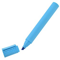 a blue highlighter with a cap