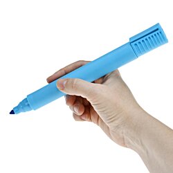 a hand holding a blue marker