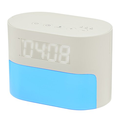 Additional Image 4 - a white and blue digital alarm clock