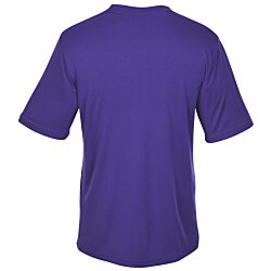 a purple shirt on a white background