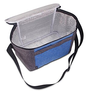 Additional Image 1 - a blue and grey cooler bag