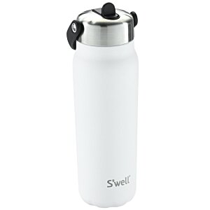 Additional Image 1 - a white water bottle with a black lid