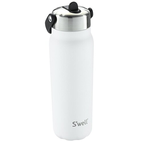 Additional Image 1 - a white water bottle with a black lid
