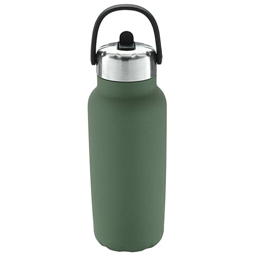 Additional Image 1 - a green water bottle with a black lid