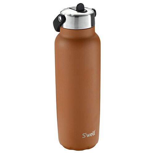 Additional Image 2 - a brown water bottle with a black lid