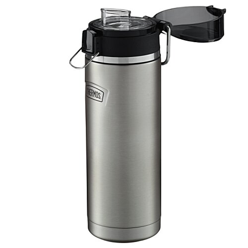 Additional Image 4 - a silver and black water bottle