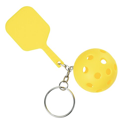 Additional Image 1 - a keychain with a yellow paddle and a yellow ball