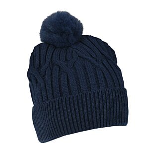 Additional Image 3 - a black knit hat with a pom