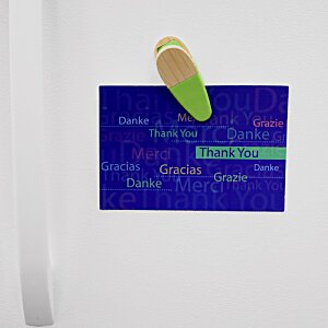 Additional Image 1 - a blue card with a green eraser attached to it