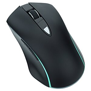 Additional Image 6 - a black computer mouse with a blue line
