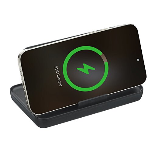 Additional Image 4 - a black phone with a green circle on it