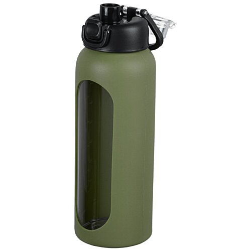 Additional Image 3 - a green water bottle with a black lid