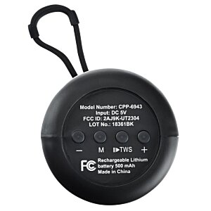 Additional Image 9 - a black round object with white text