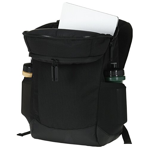 Additional Image 2 - a black backpack with a white paper inside