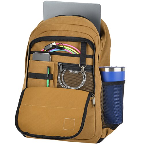 Additional Image 2 - a backpack with a laptop and a thermos