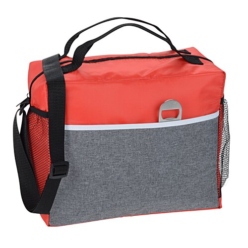 Additional Image 1 - a red and grey cooler bag