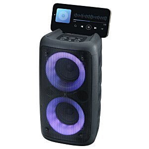 Additional Image 6 - a black speaker with purple circles