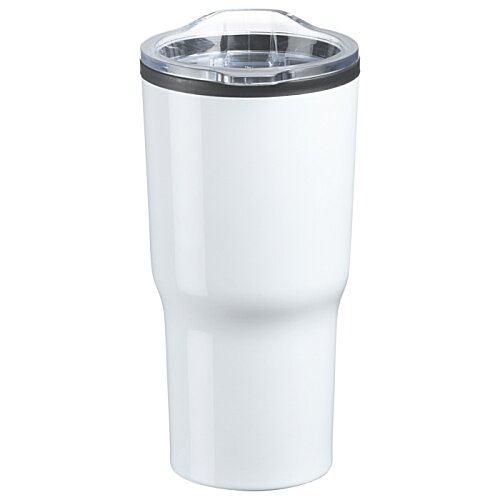 Additional Image 1 - a white tumbler with a black lid