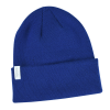 Additional Thumbnail Image 3 - a blue beanie with a white label