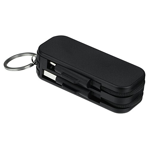 Additional Image 2 - a black pocket knife with a key chain