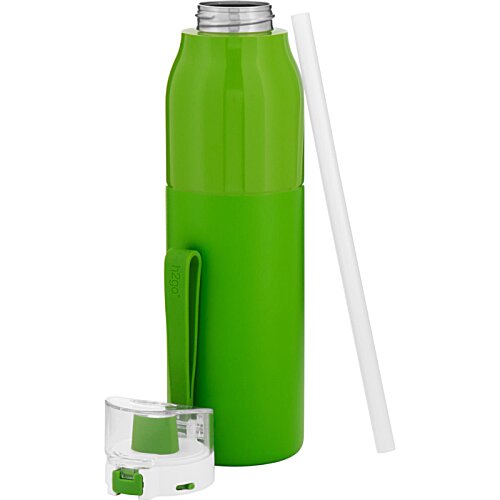 Additional Image 3 - a green thermos with a straw and a square container