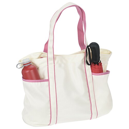 Additional Image 1 - a white bag with pink trim