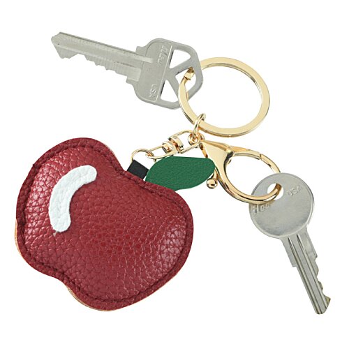 Additional Image 1 - a key chain with a red apple and a silver key chain