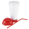 Additional Thumbnail Image 3 - a white cup with a red straw and a red cap