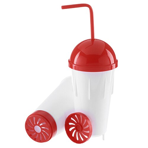 Additional Image 4 - a white and red cup with a straw