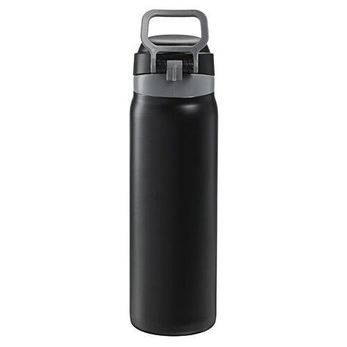 Additional Image 2 - a black water bottle with a grey lid