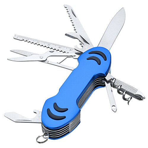 Additional Image 2 - a blue pocket knife with many different tools
