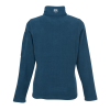 a blue turtleneck sweater