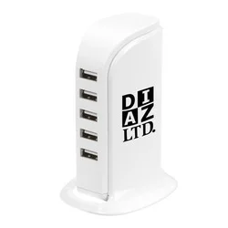 5 Port USB Charging Tower