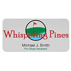 Savannah Metal Name Badge - 1-1/2" x 3" - Jeweler's Pinback