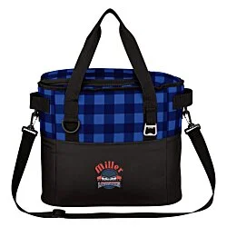 Buffalo Plaid Cooler Bag - Embroidered