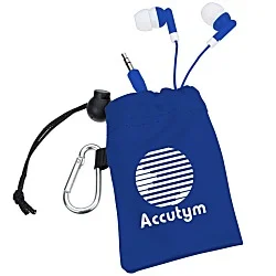 Microfibre Pouch with Colourful Ear Buds