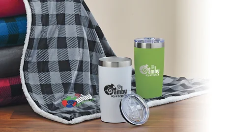 Business Gifts that include a blanket and tumblers
