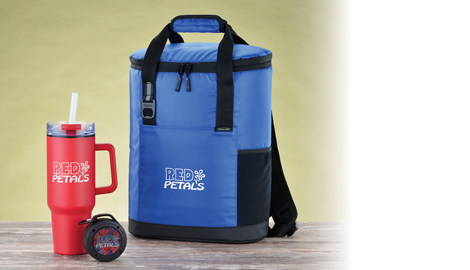 Business Gifts that includes a cooler, mug and outdoor speaker