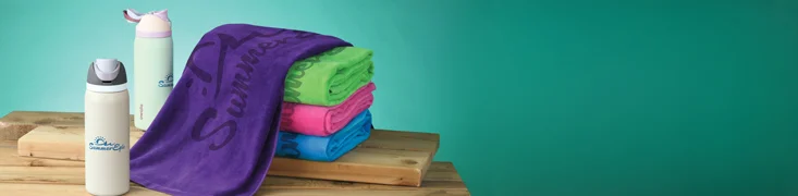 Business Gifts that includes an owala FreeSip Bottle and velour beach towel