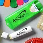 Wellness and safety promotional products including bandaids, hand sanitizer and lip gloss