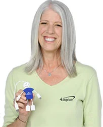 4imprint employee Amy holding the TechMate 2.0 Duo Charging Cable and USB Hub