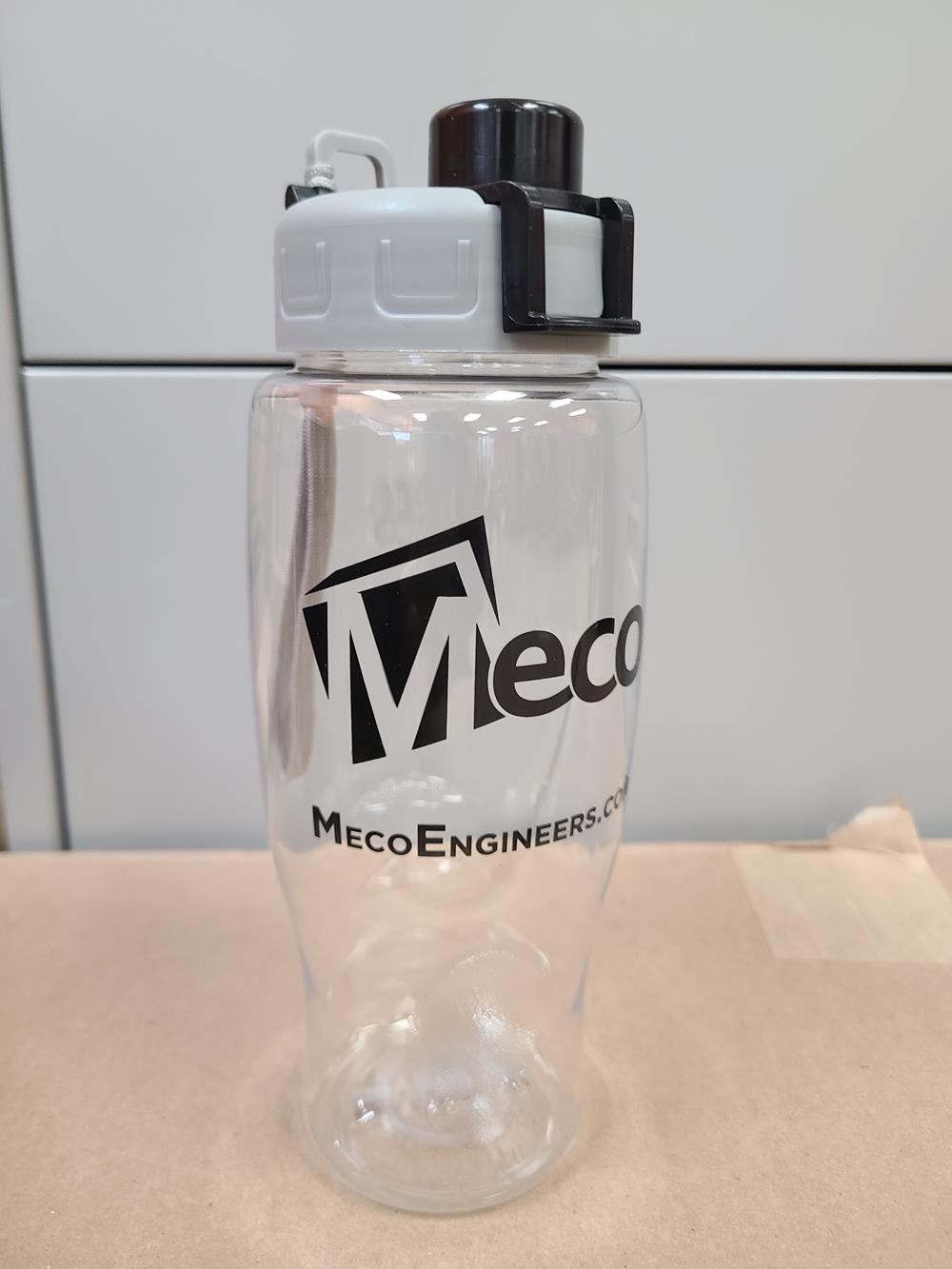 a water bottle with a straw
