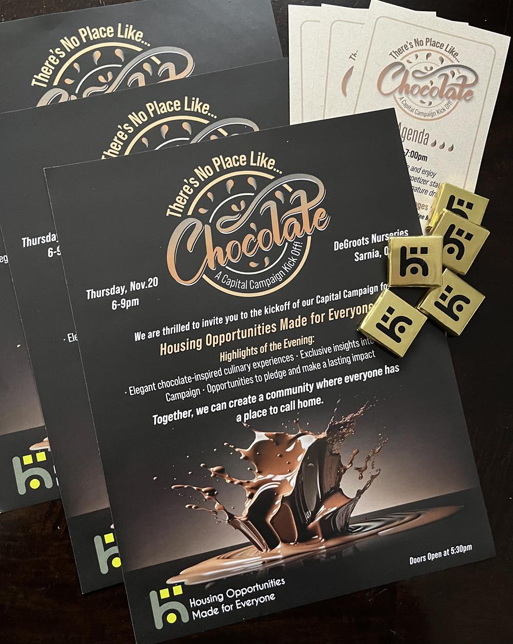 Customer photo from diane of our Dark Chocolate Mint Thins, a group of black and gold flyers