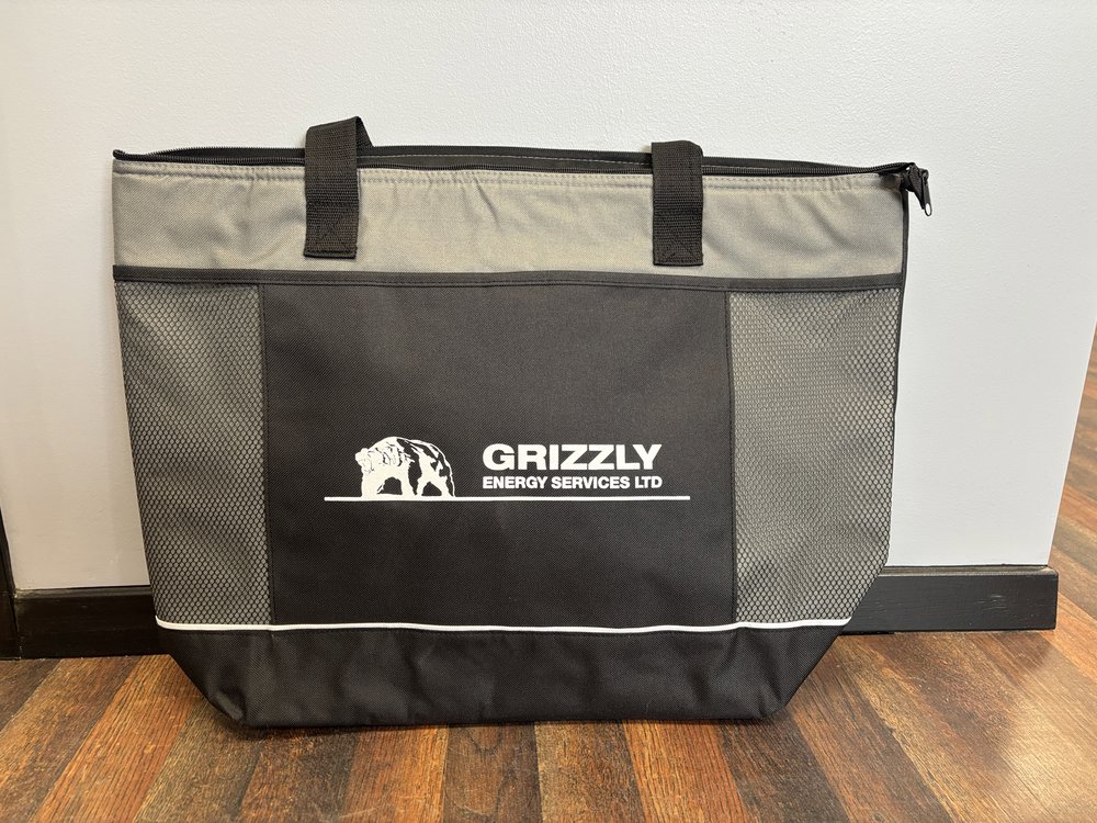 Customer photo from Charlie of our Square Cooler Tote, a bag on the floor