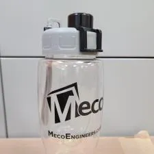 a water bottle with a straw