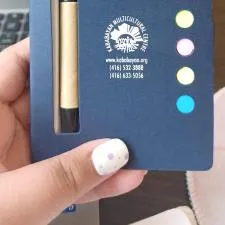 Customer photo from Shane of our Stowaway Jotter Set, a hand holding a pen in a blue box