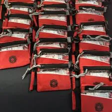 Customer photo from Jeff of our Fastpack First Aid Kit, a group of red bags