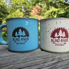 Customer photo from Monique of our Tall Camper Ceramic Mug - 16 oz, two mugs on a table