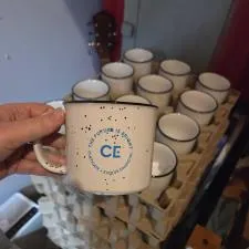 Customer photo from Andrew of our Sardinia Stemless Wine Glass - 15 oz, a hand holding a mug