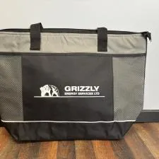 Customer photo from Charlie of our Square Cooler Tote, a bag on the floor